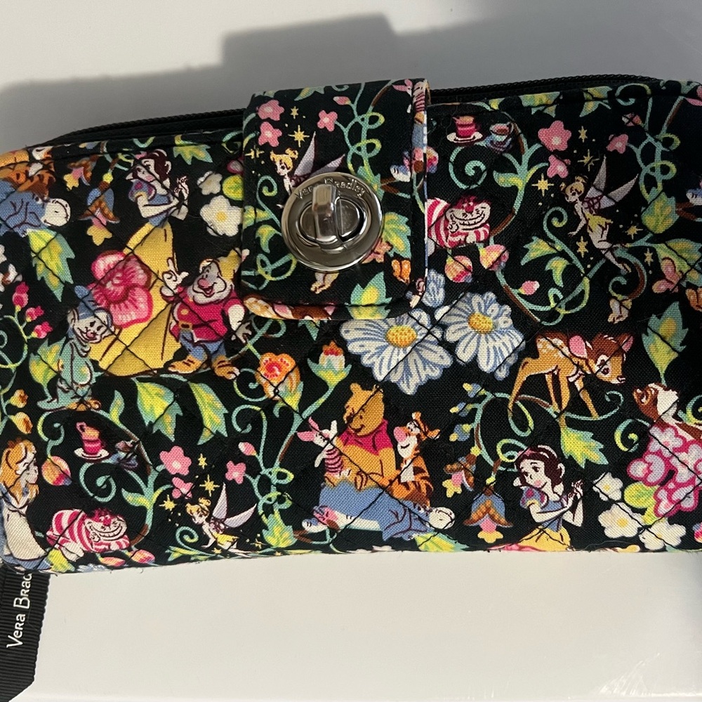 Vera Bradley Disney Quilted Wallet Winnie the Pooh, Alice, Cinderella